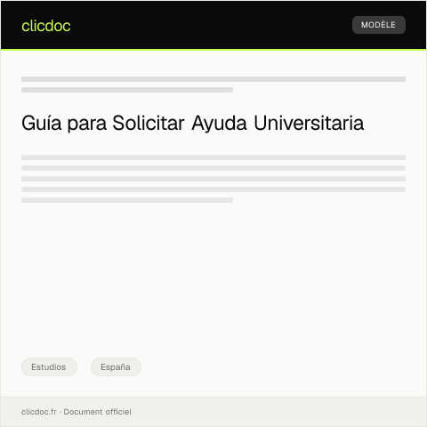 Vista previa del documento Solicitar beca o ayuda para estudios universitarios — Estudios, España