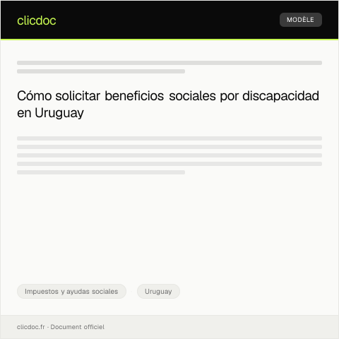 Vista previa del documento Solicitar beneficios sociales en caso de discapacidad ante MIDES — Impuestos y ayudas sociales, Uruguay