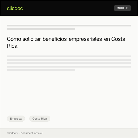 Vista previa del documento Solicitar beneficios de programas de apoyo empresarial mediante plataforma electrónica — Empresa, Costa Rica