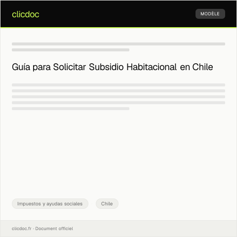 Vista previa del documento Solicitar beneficios de subsidio habitacional — Impuestos y ayudas sociales, Chile