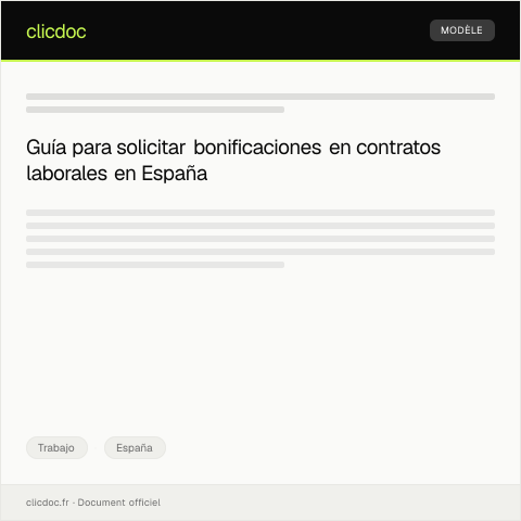 Vista previa del documento Solicitar bonificaciones en contratos laborales — Trabajo, España