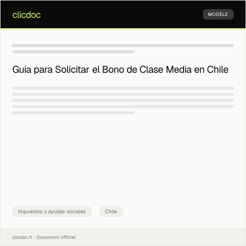 Vista previa del documento Solicitar Bono de Clase Media a través del portal del Ministerio de Hacienda — Impuestos y ayudas sociales, Chile