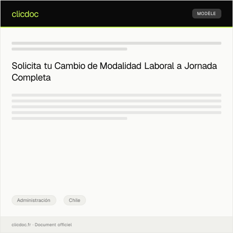 Vista previa del documento Solicitar cambio de modalidad laboral a jornada completa — Administración, Chile