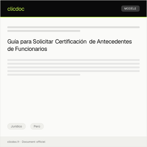 Vista previa del documento Solicitar la certificación de antecedentes de funcionarios públicos — Jurídico, Perú