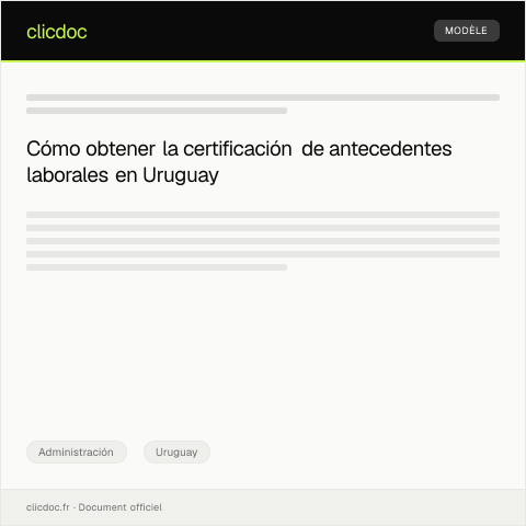 Vista previa del documento Solicitar la certificación de antecedentes laborales ante el Banco de Previsión Social — Administración, Uruguay