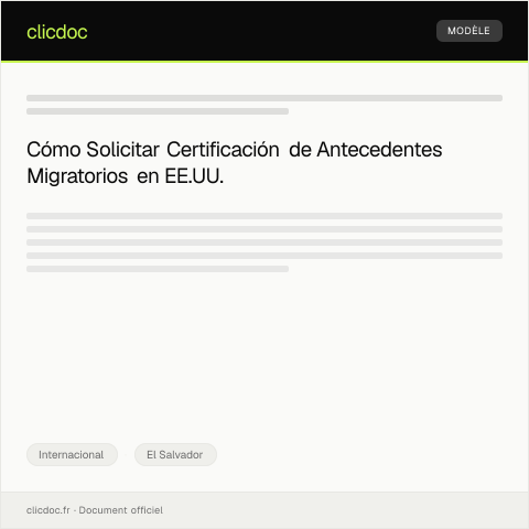 Vista previa del documento Solicitar certificación de antecedentes migratorios en la embajada de EE.UU. — Internacional, El Salvador