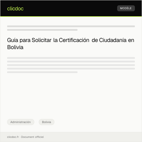 Vista previa del documento Solicitar certificación de ciudadanía — Administración, Bolivia