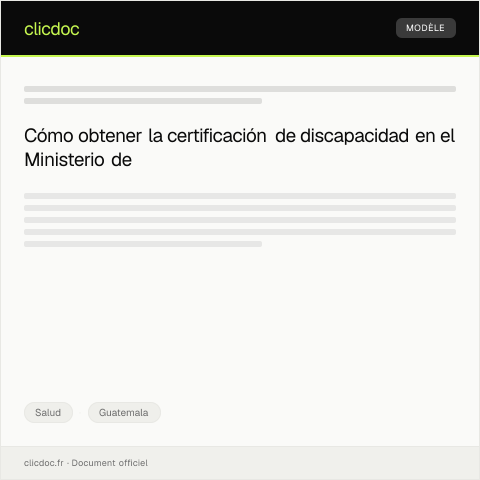 Vista previa del documento Solicitar certificación de discapacidad en el Ministerio de Salud Pública — Salud, Guatemala