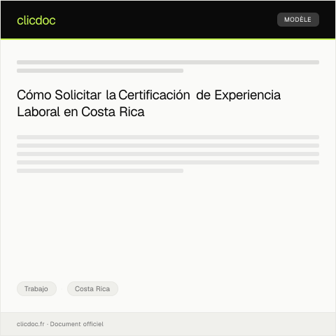 Vista previa del documento Solicitar certificación de experiencia laboral — Trabajo, Costa Rica