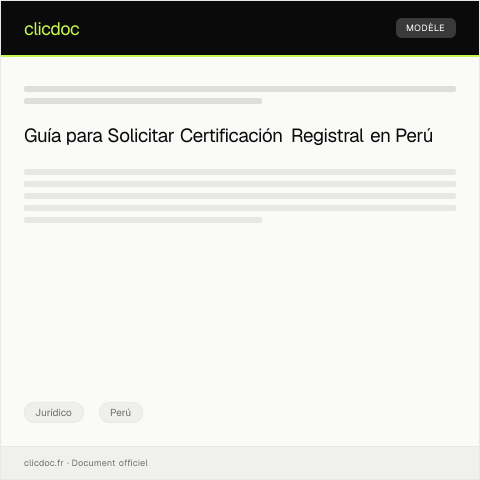 Vista previa del documento Solicitar certificación registral en los Registros Públicos — Jurídico, Perú