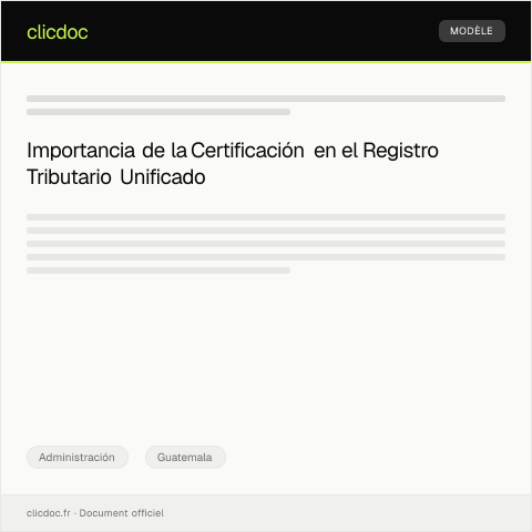 Vista previa del documento Solicitar certificación de inscripción en el Registro Tributario Unificado (RTU) ante la Superintendencia de Administración Tributaria — Administración, Guatemala