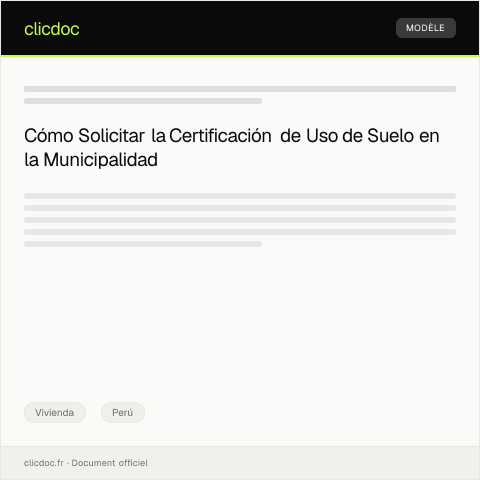 Vista previa del documento Solicitar certificación de uso de suelo en Municipalidad — Vivienda, Perú