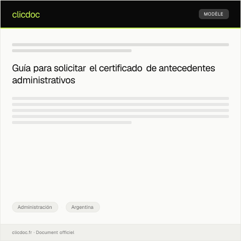 Vista previa del documento Solicitar certificado de antecedentes administrativos — Administración, Argentina