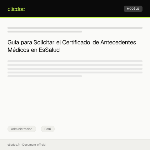 Vista previa del documento Solicitar el certificado de antecedentes médicos en EsSalud — Administración, Perú