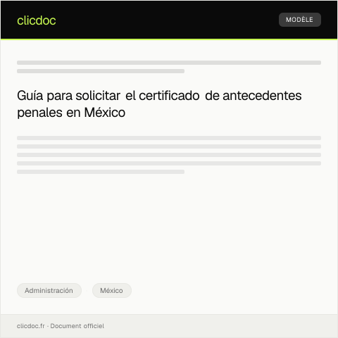 Vista previa del documento Solicitar certificado de antecedentes penales para trámites oficiales — Administración, México