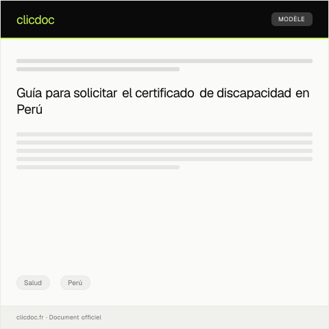Vista previa del documento Solicitar certificado de discapacidad ante el MINSA — Salud, Perú