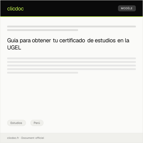 Vista previa del documento Solicitar certificado de estudios en la UGEL correspondiente — Estudios, Perú