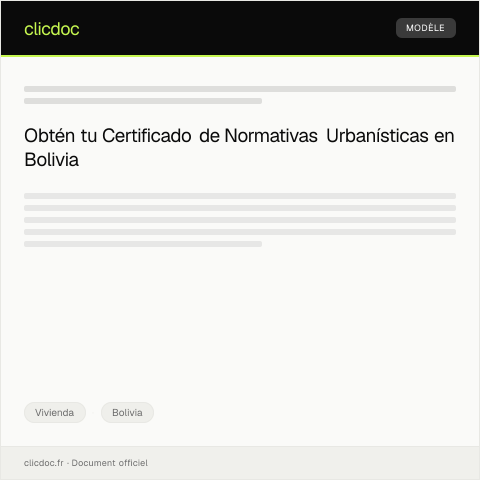 Vista previa del documento Solicitar certificado de cumplimiento de normativas urbanísticas — Vivienda, Bolivia