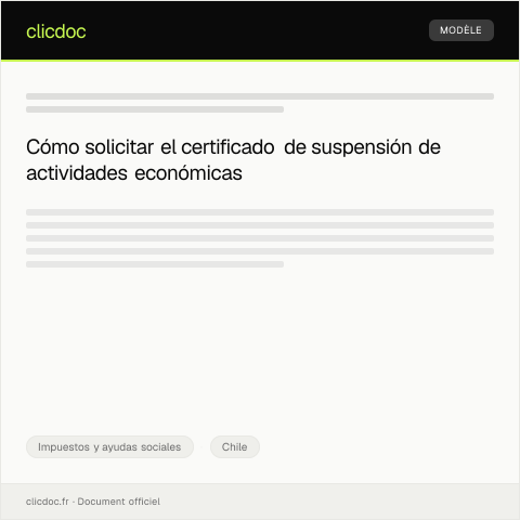 Vista previa del documento Solicitar certificado de suspensión de actividades económicas — Impuestos y ayudas sociales, Chile