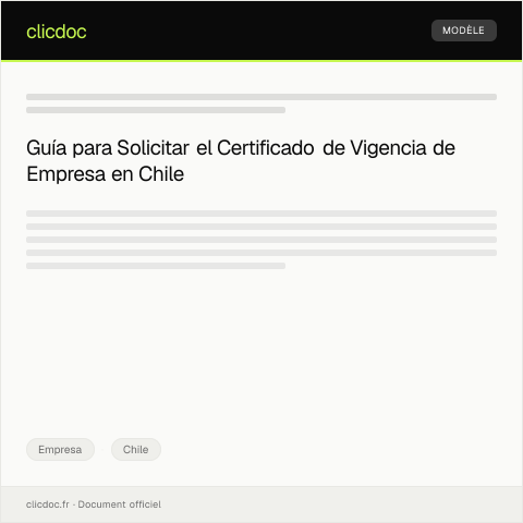 Vista previa del documento Solicitar Certificado de Vigencia de Empresa — Empresa, Chile