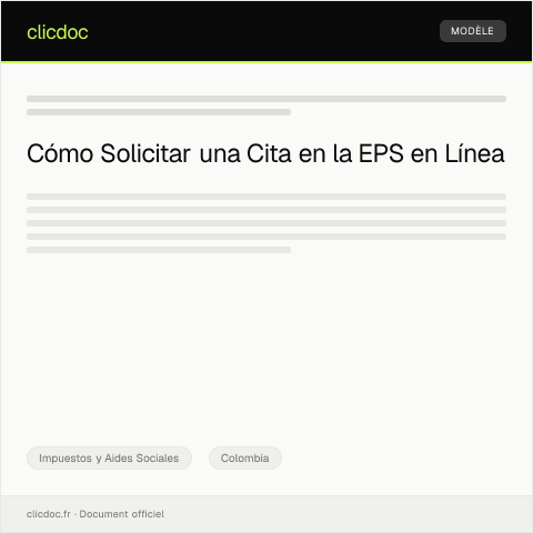 Vista previa del documento Trámite para solicitar una cita en la EPS en línea — Impuestos y Aides Sociales, Colombia