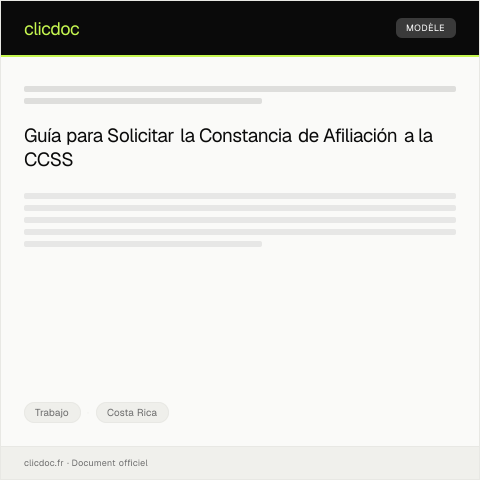 Vista previa del documento Solicitar constancia de afiliación a la Caja Costarricense de Seguro Social — Trabajo, Costa Rica