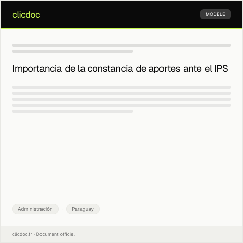 Vista previa del documento Solicitar constancia de aportes de la seguridad social ante el IPS — Administración, Paraguay