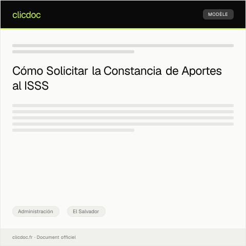 Vista previa del documento Solicitar constancia de aportes al ISSS en condición de trabajador contratado — Administración, El Salvador