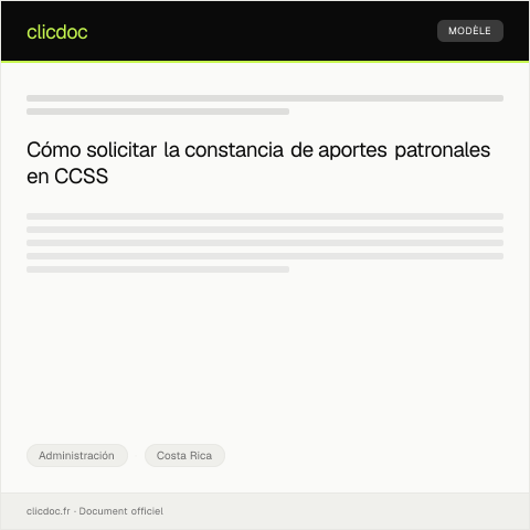 Vista previa del documento Solicitar constancia de aportes patronales en la Caja Costarricense de Seguro Social — Administración, Costa Rica