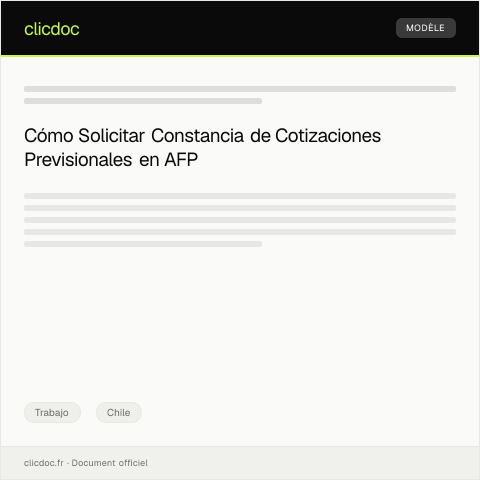 Vista previa del documento Solicitar constancia de cotizaciones previsionales en AFP — Trabajo, Chile