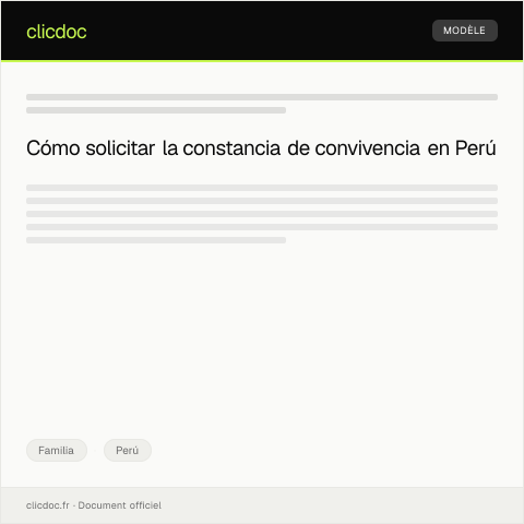 Vista previa del documento Solicitar constancia de convivencia para trámite legal — Familia, Perú