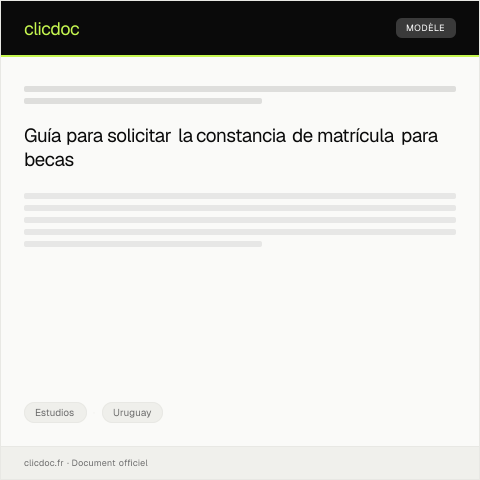 Vista previa del documento Solicitar constancia de matrícula para trámite de beca — Estudios, Uruguay