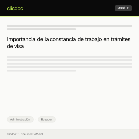 Vista previa del documento Solicitar constancia de trabajo para trámite de visa — Administración, Ecuador