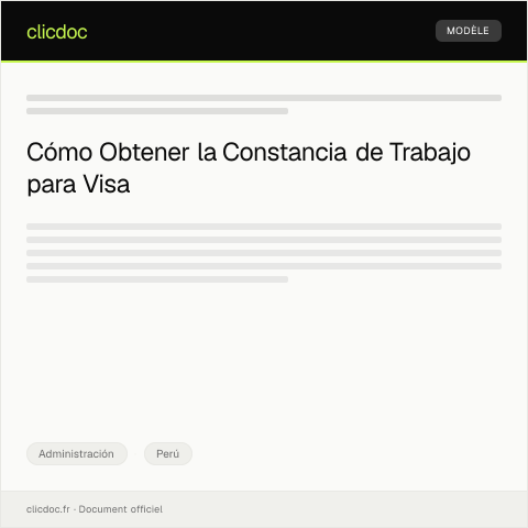 Vista previa del documento Solicitar constancia de trabajo para trámite de visa — Administración, Perú
