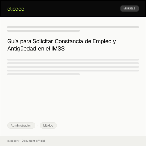 Vista previa del documento Solicitar constancia de empleo y antigüedad en el IMSS — Administración, México