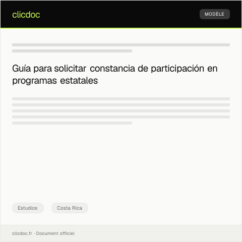 Vista previa del documento Solicitar constancia de participación en programas de investigación financiados por el Estado — Estudios, Costa Rica
