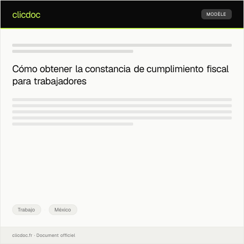 Vista previa del documento Solicitar constancia de cumplimiento de obligaciones fiscales para trabajadores independientes — Trabajo, México