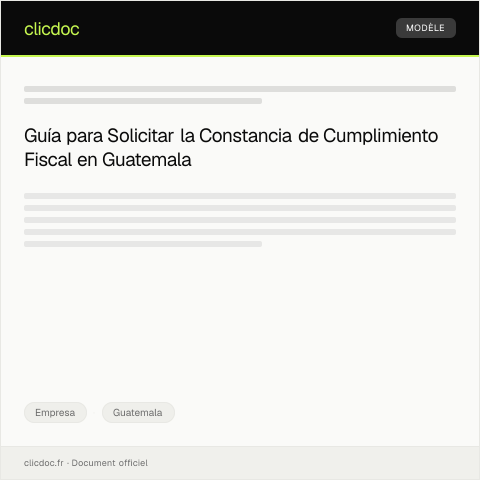 Vista previa del documento Solicitar Constancia de Cumplimiento de Obligaciones Tributarias — Empresa, Guatemala