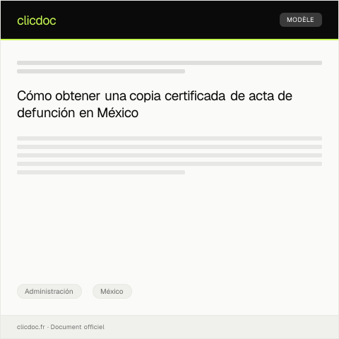 Vista previa del documento Solicitar copia certificada de acta de defunción — Administración, México