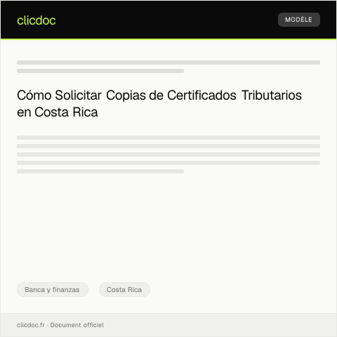 Vista previa del documento Solicitar copia de certificados tributarios — Banca y finanzas, Costa Rica