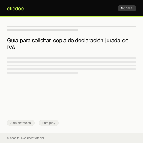 Vista previa del documento Solicitar copia de declaración jurada de IVA — Administración, Paraguay