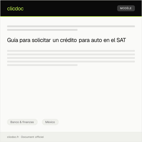 Vista previa del documento Solicitar crédito para auto — Banco & finanzas, México