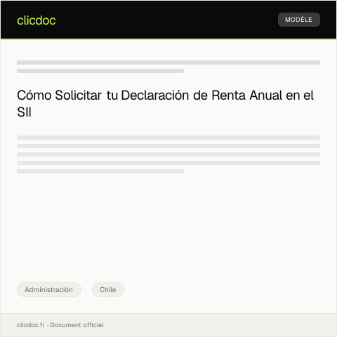 Vista previa del documento Solicitar declaración de renta anual en el Servicio de Impuestos Internos — Administración, Chile
