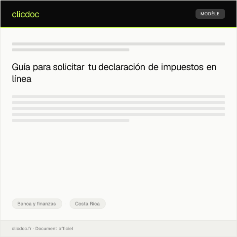 Vista previa del documento Solicitar declaración de impuestos en línea — Banca y finanzas, Costa Rica