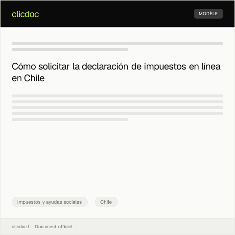 Vista previa del documento Solicitar la declaración de impuestos en línea con ClaveÚnica — Impuestos y ayudas sociales, Chile