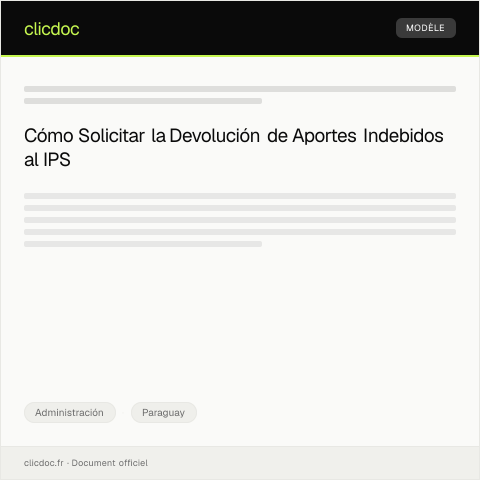 Vista previa del documento Solicitar devolución de aportes indebidos al IPS — Administración, Paraguay
