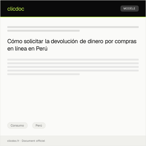 Vista previa del documento Solicitar devolución de dinero por compra en línea — Consumo, Perú