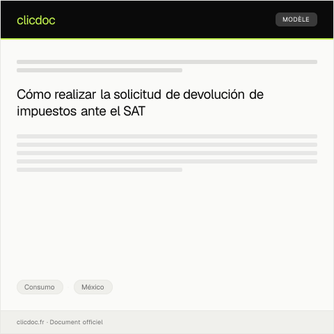 Vista previa del documento Solicitar devolución de impuestos vía portal del SAT — Consumo, México