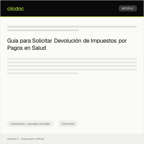 Vista previa del documento Solicitar devolución de impuestos por pagos en salud — Impuestos y ayudas sociales, Colombia