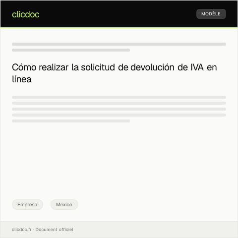 Vista previa del documento Solicitar devolución de IVA en línea — Empresa, México